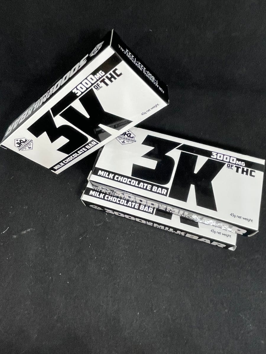 JKJ Edibles - Milk Chocolate Bar, 3000 mg