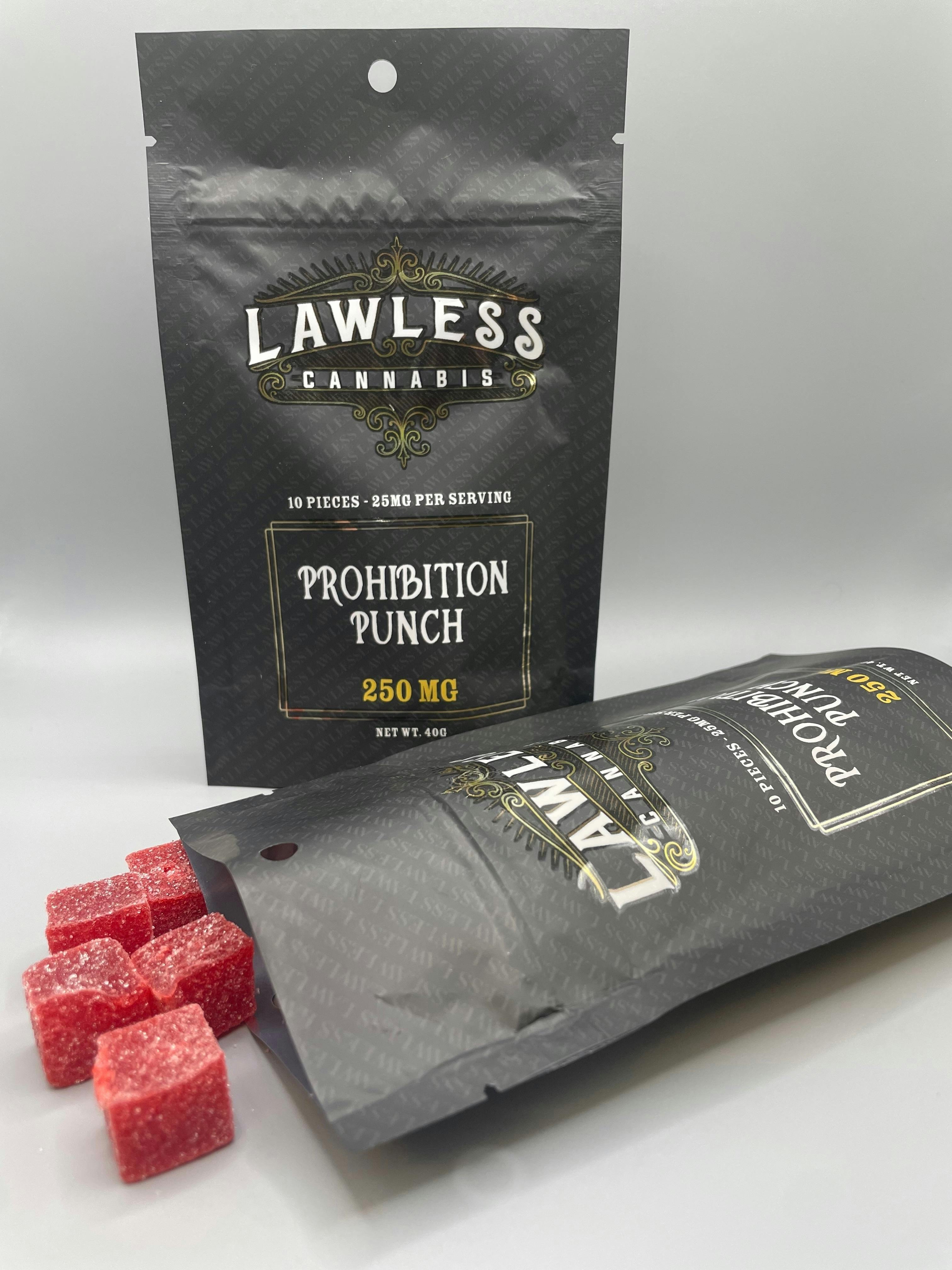 Lawless Gummies -Prohibition Punch 250mg | Gummies | 10pk | 25mg/ea