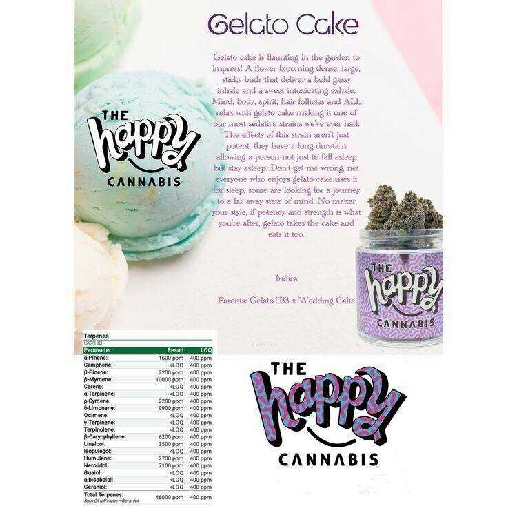 Happy Cannabis | Flower Pre-Rolls | Gelato Cake | [1g total] 2pk DOH