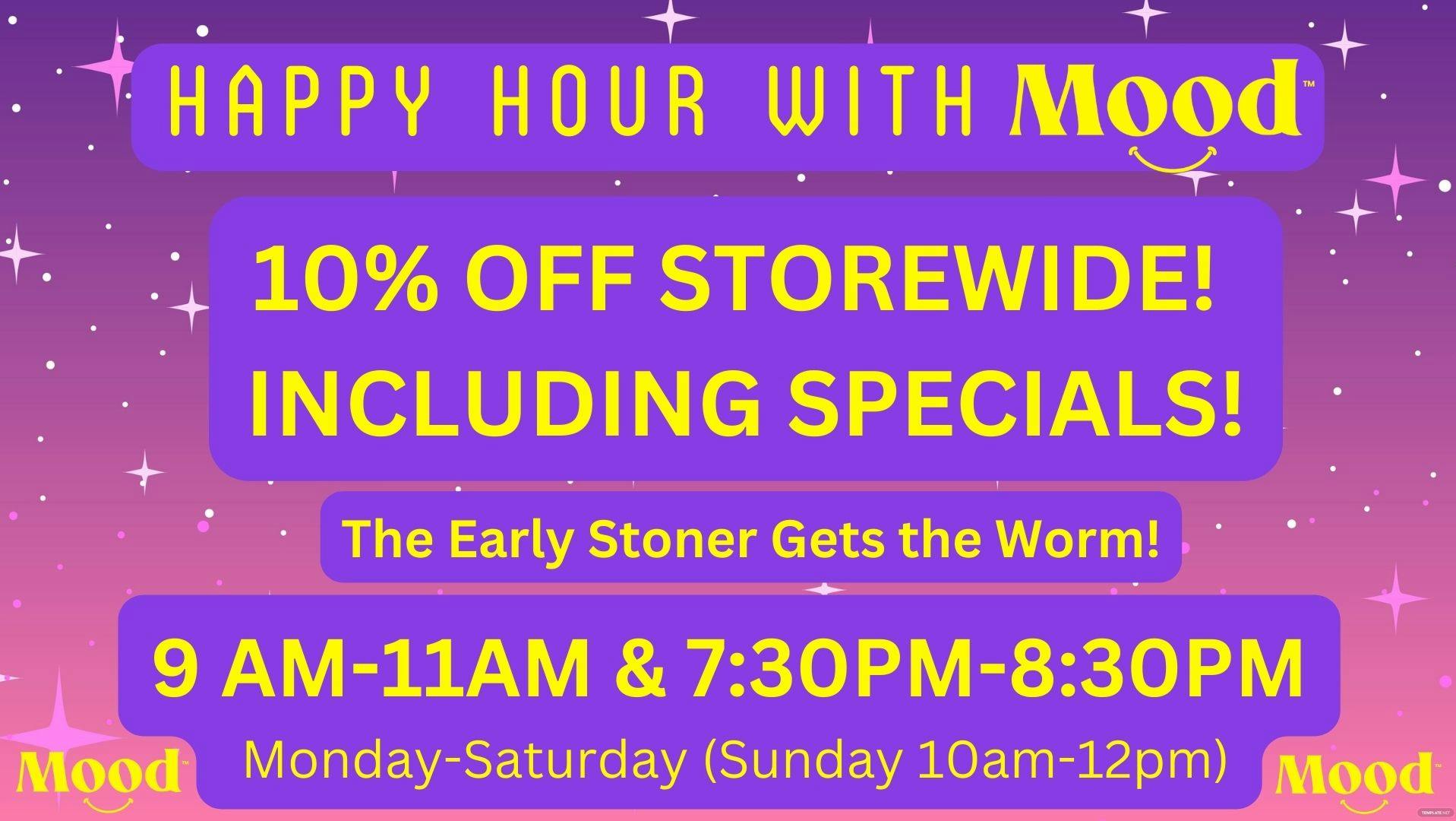 GET IN A HAPPIER HOUR WITH MOOD! at Mood Cannabis Company Delivery