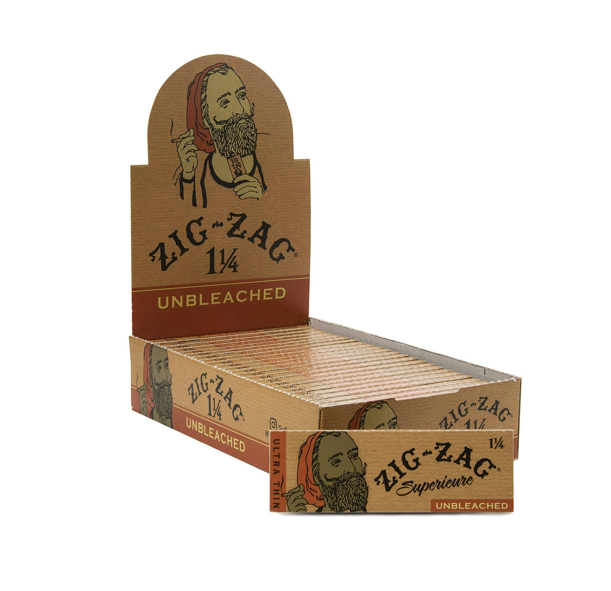 Zig Zag - Unbleached 1 1/4 Rolling Papers - Brown
