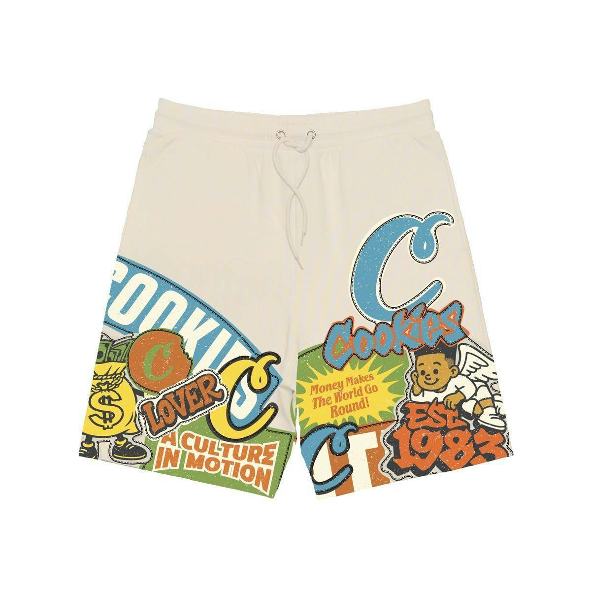 New Money 1983 Fleece Shorts Cream Large