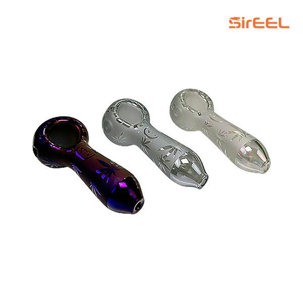 SirEEL - 4" Iridized Etched Leaf Spoon