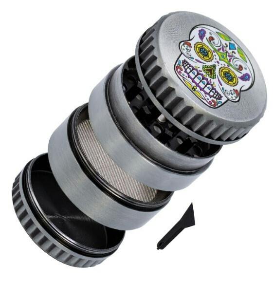 Grinder: Skull Head Aluminum Four Stage Grinder