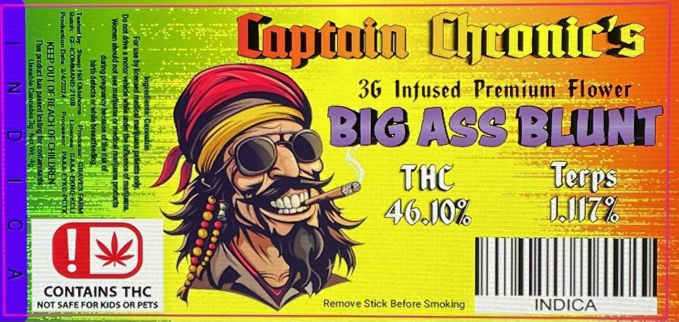 Captain Chronic's Big Ass Blunt 3g Indica