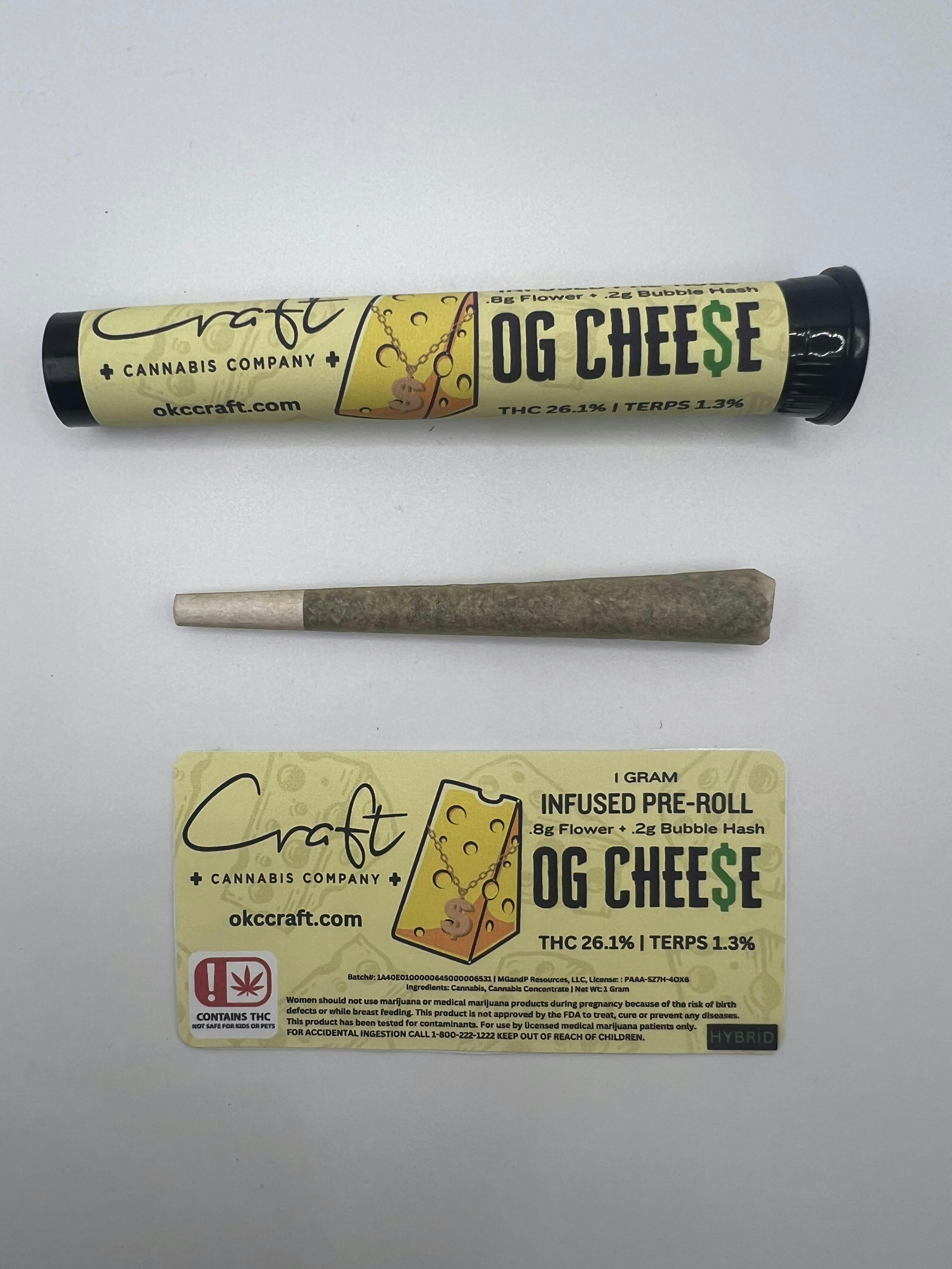 OG Cheese 1g Bubble Hash Infused Pre-Roll