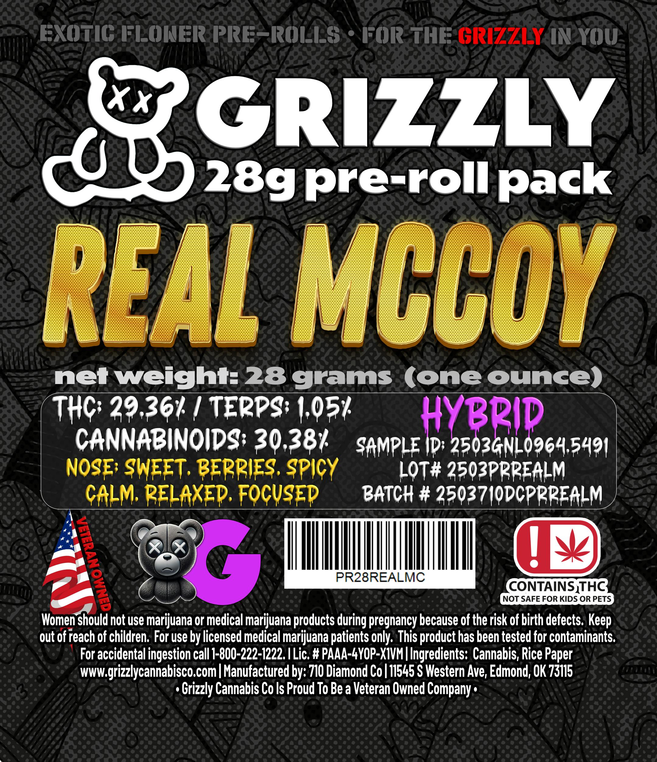 Real McCoy 1g Preroll 28pk (H)