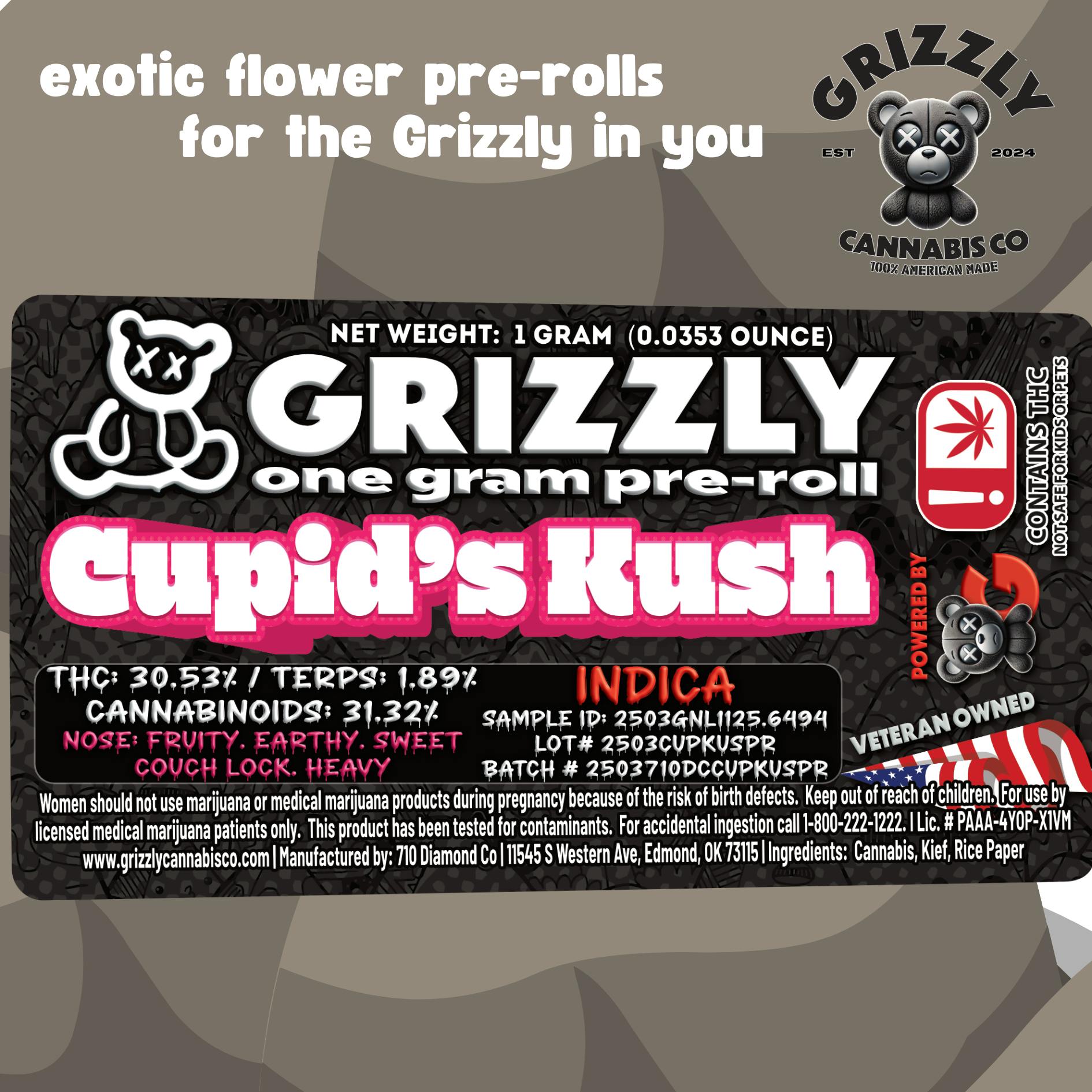 Cupid's Kush 1g Preroll (I)