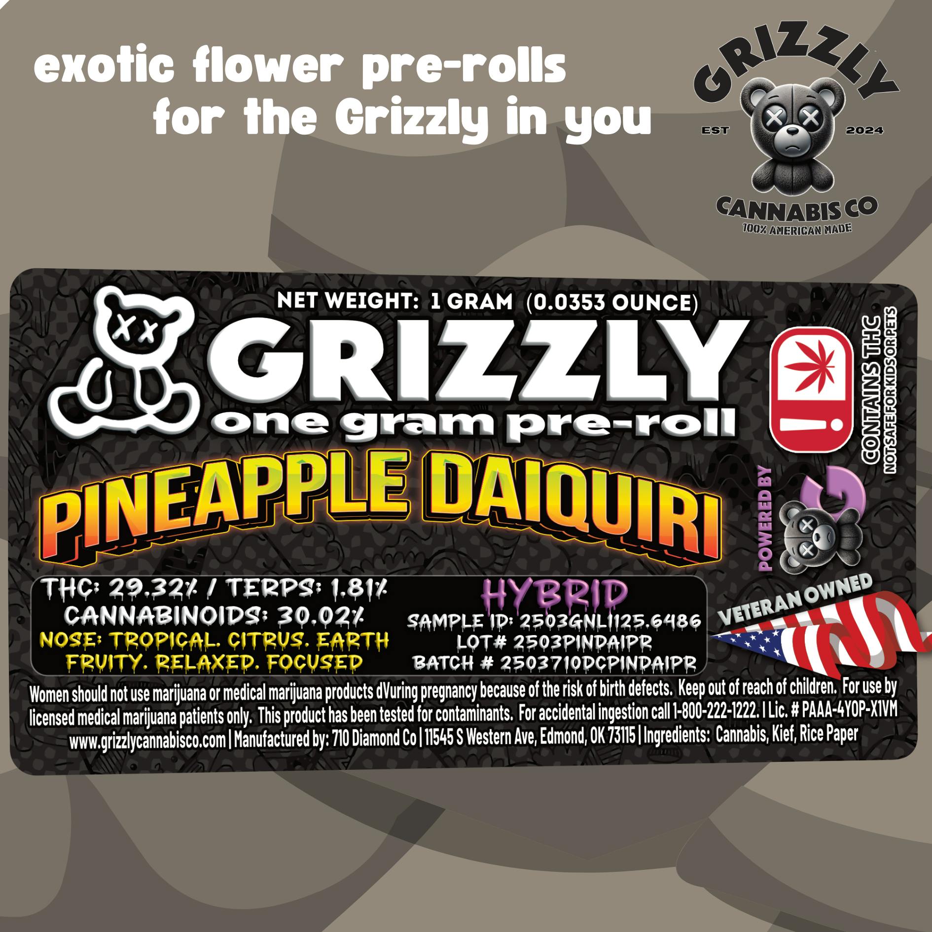 Pineapple Daiquiri 1g Preroll (H)