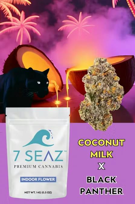 7 SEAZ | Flower | Coconut Milk x Black Panther (Hybrid) | 14g