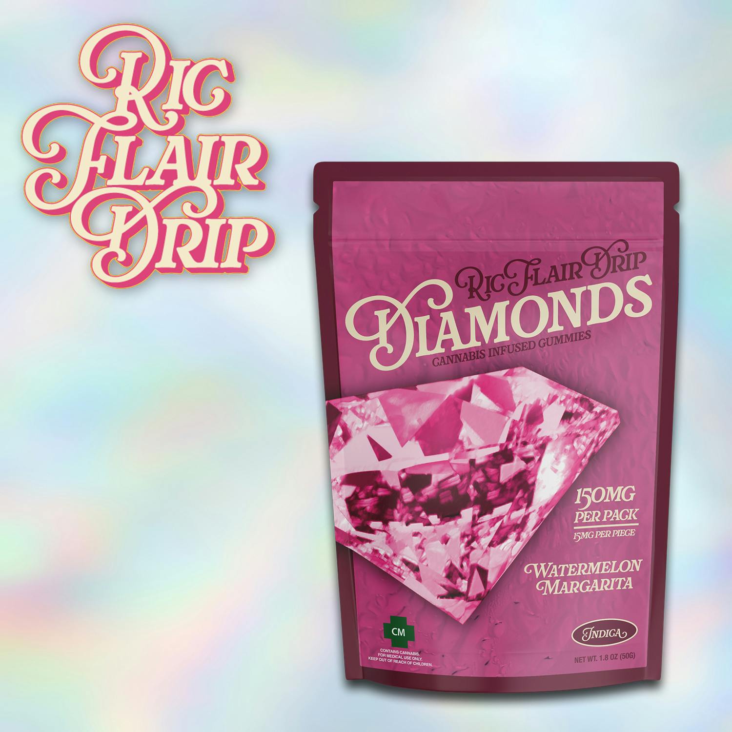 Diamonds Watermelon Margarita Gummies 15 mg Indica 150 mg