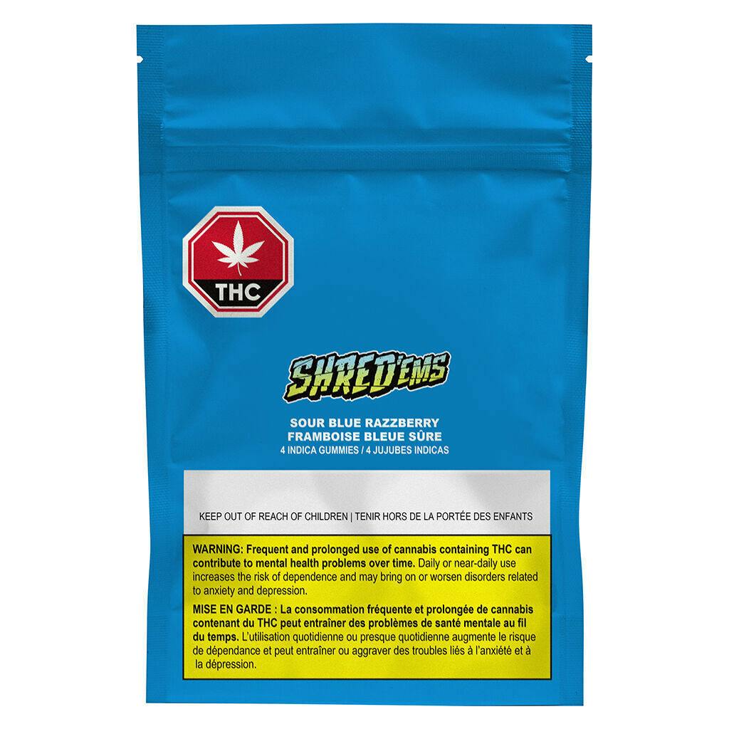 SHRED'EMS - Blue Razzberry Indica - 4 pack