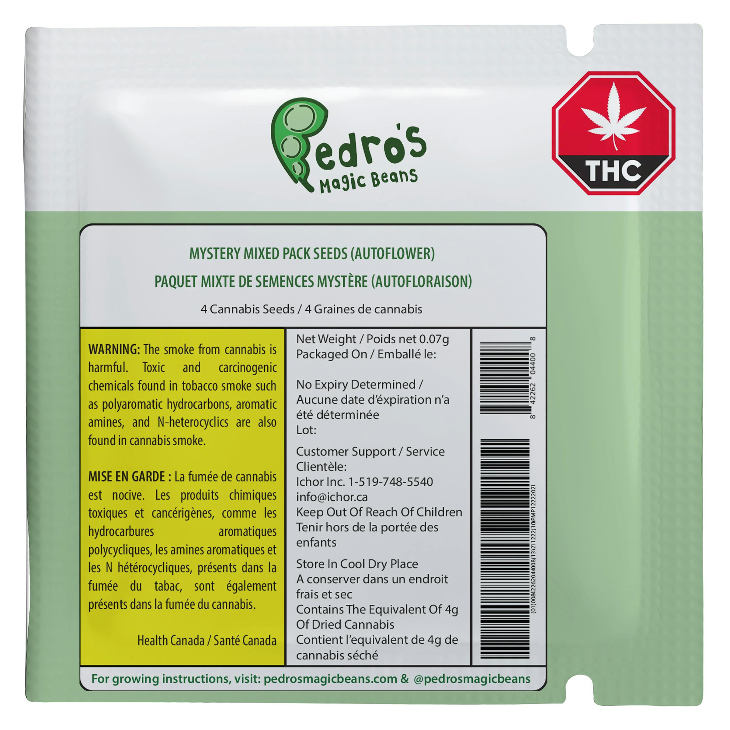 Pedro's Magic Beans - Mystery Mixed Pack Seeds (Autoflower) Hybrid - 4 Pack
