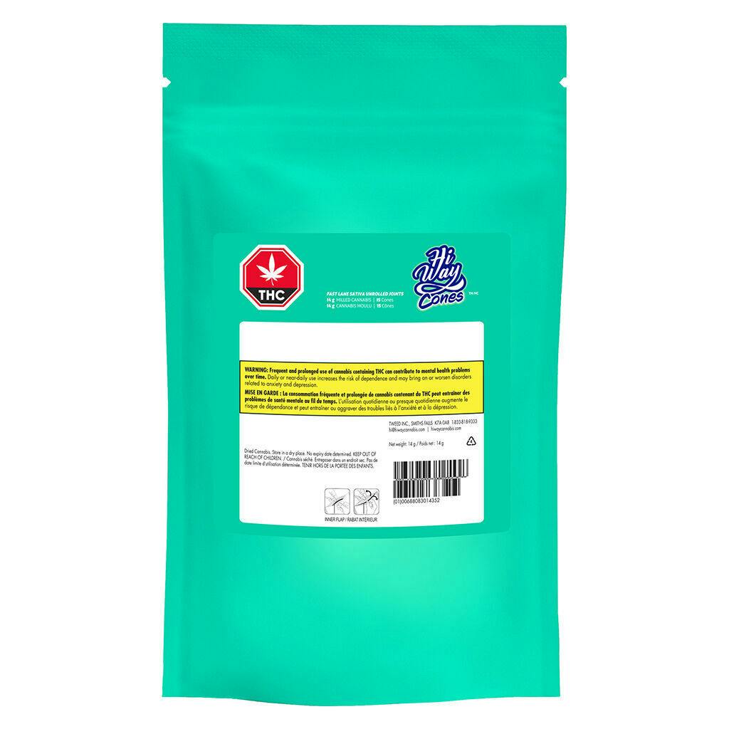 Hiway - Cones Fast Lane Unrolled Joints Sativa - 14g