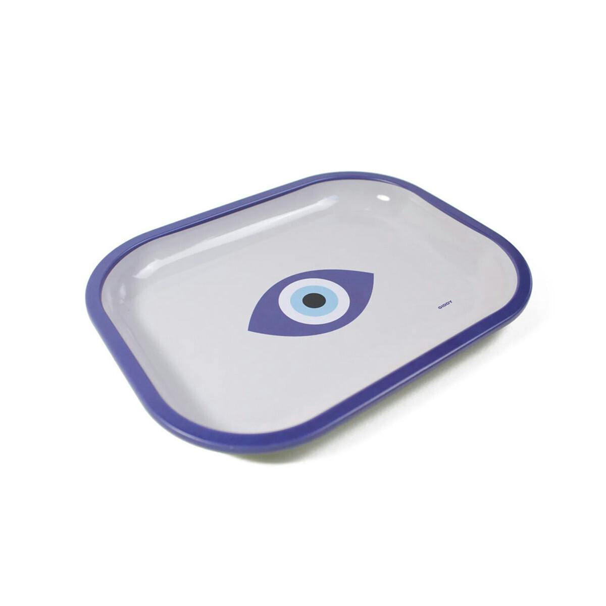 Giddy - Small Metal Rolling Tray - Evil Eye