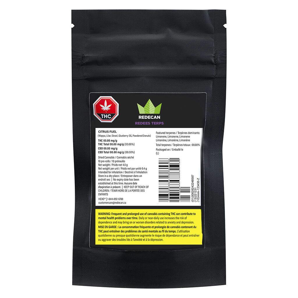 Redecan - Redees Terps Citrus Fuel Pre-Roll Hybrid - 10x0.4g