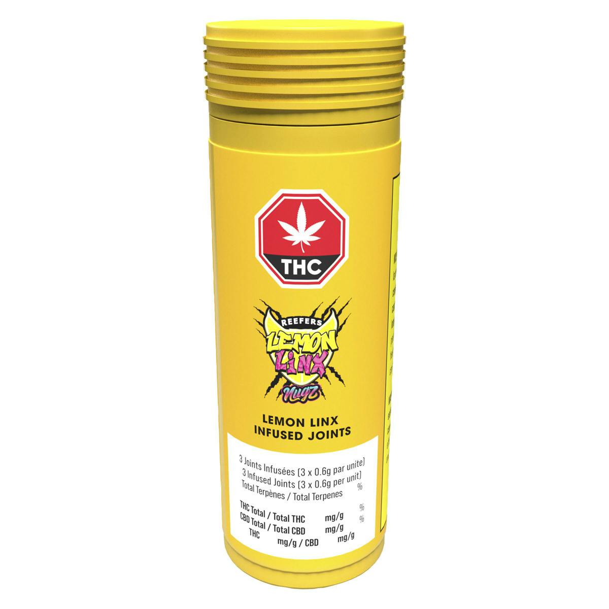 Nugz Joints - Lemon Linx infused Joint Hybrid - 3x0.6g