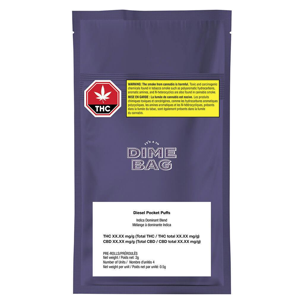 Dime Bag - Diesel Pocket Puffs Pre-Roll Indica - 4x0.5g