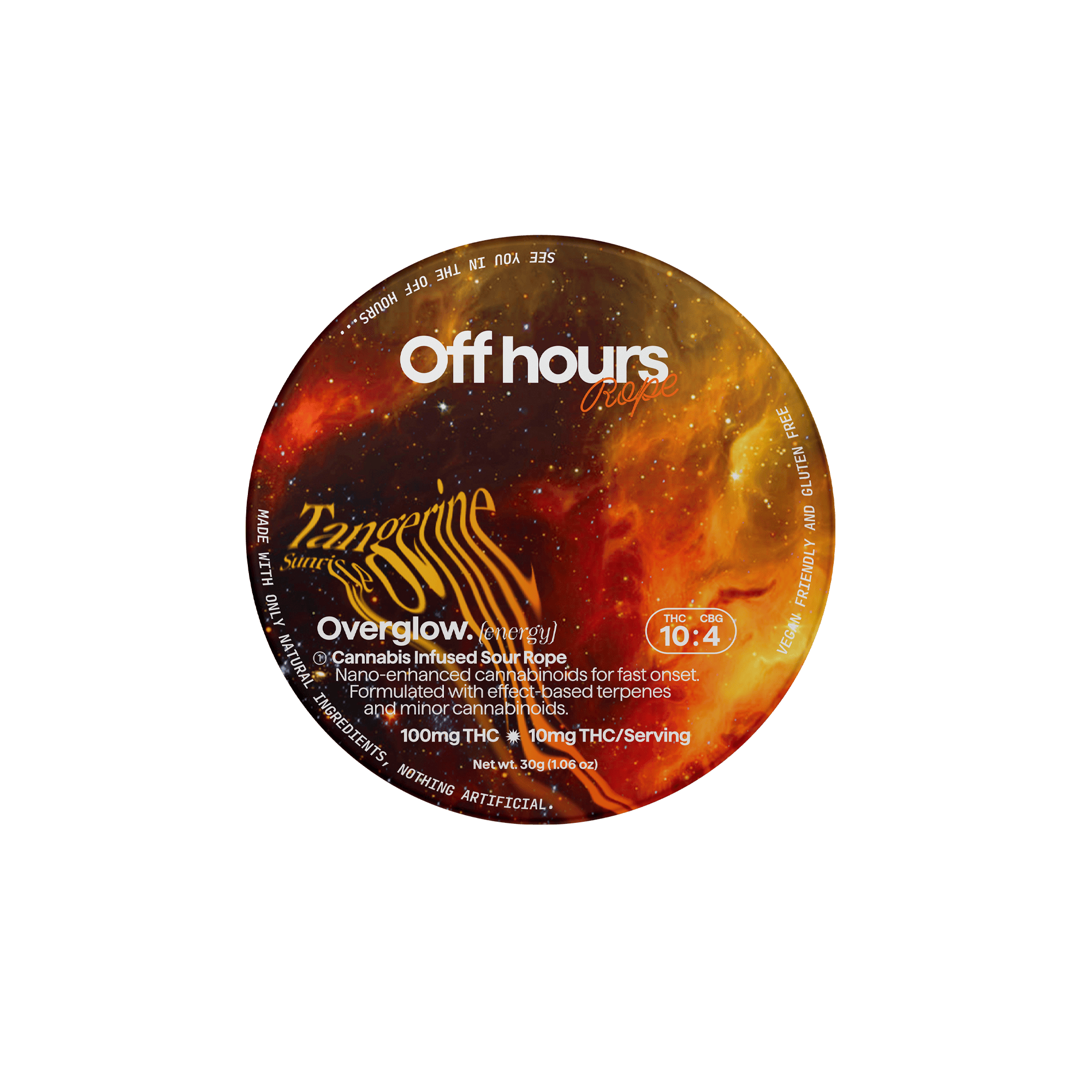 OFF HOURS | Tangerine Sunrise Overglow | 100MG Gummy Rope 10:4 THC:CBG | Sativa | 07-09A