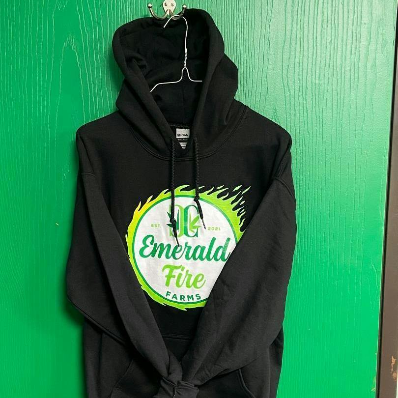 Emerald Fire Hoodie Small | Black