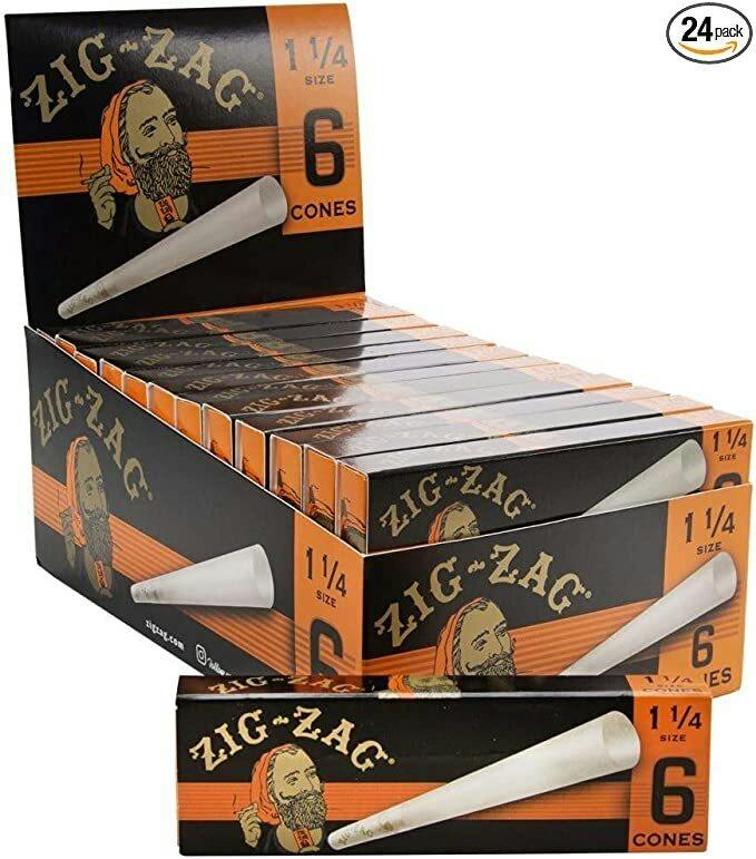 Zig Zag Orange Ultra Thin Cones 1 1/4 6pk