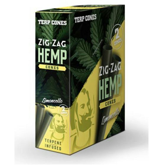 Zig Zag Hemp Cones 2pk Limoncello