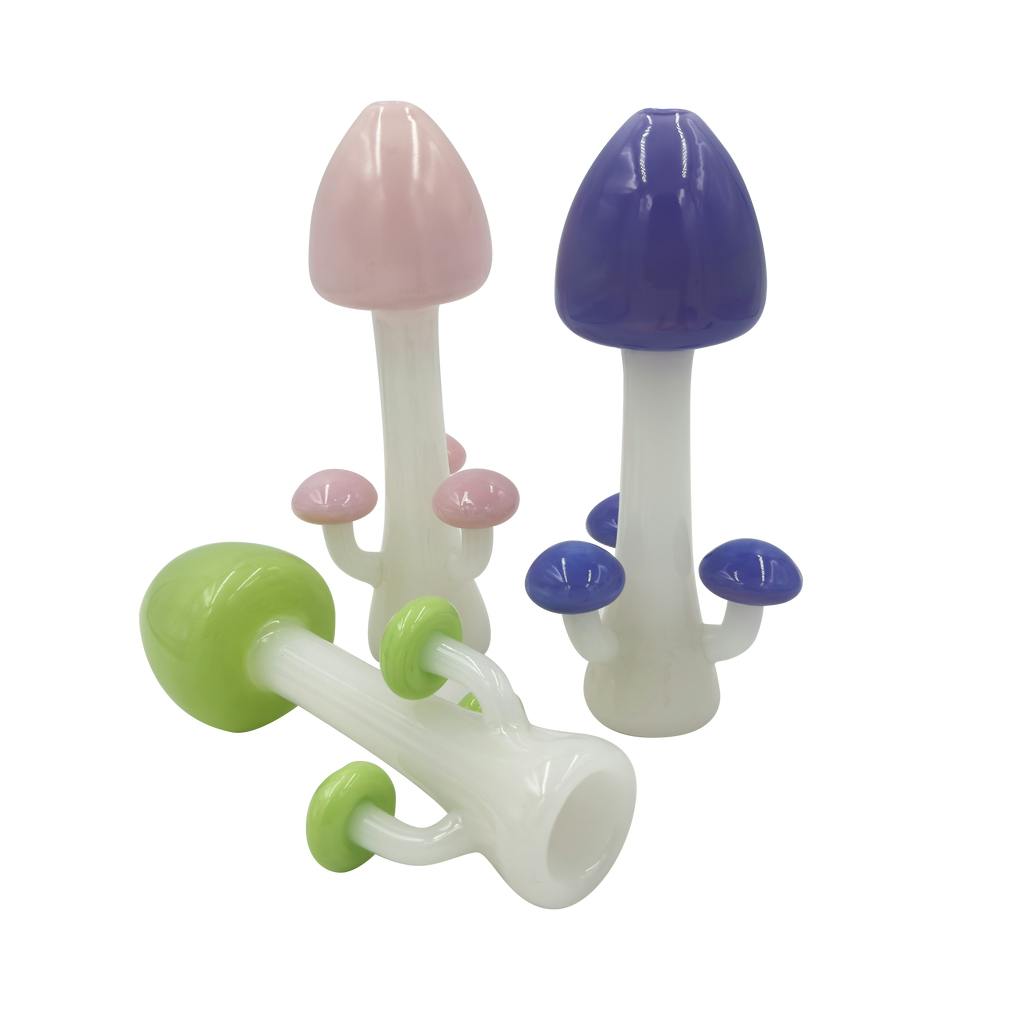 4" Quad Mushroom Chillum - Assorted Colors