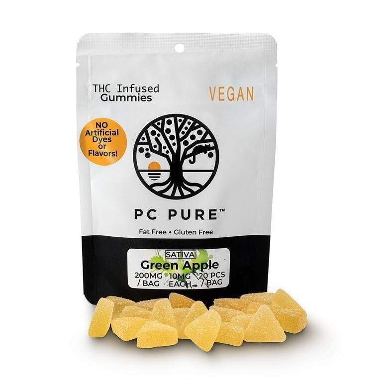 PC Pure Gummies 200mg Sativa Green Apple at Emerald Fire Farms and Provisioning Center