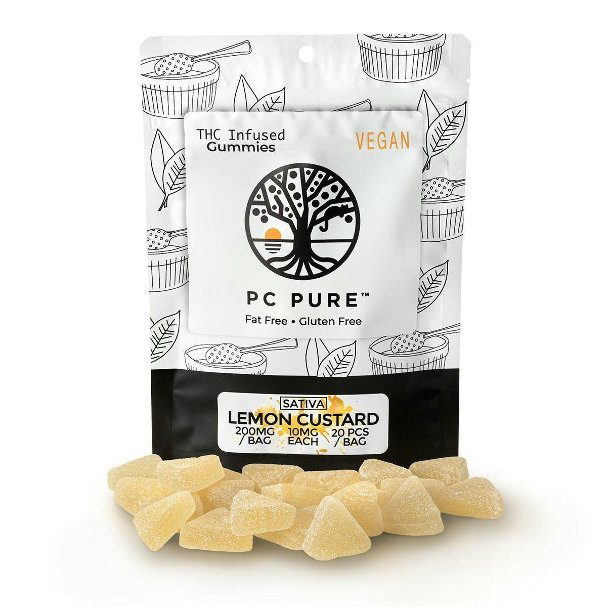 PC Pure Gummies 200mg Sativa Lemon Custard at Emerald Fire Farms and Provisioning Center