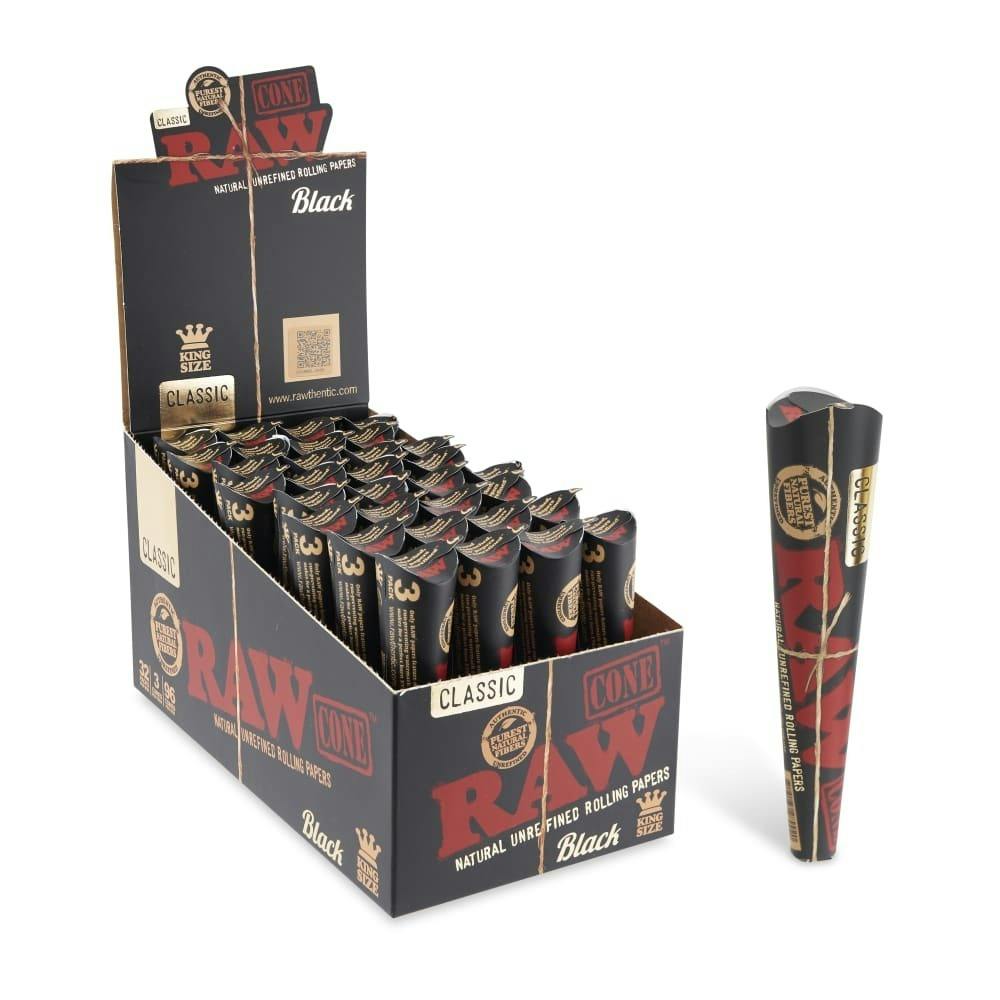 RAW Black King Size Cones 3pk