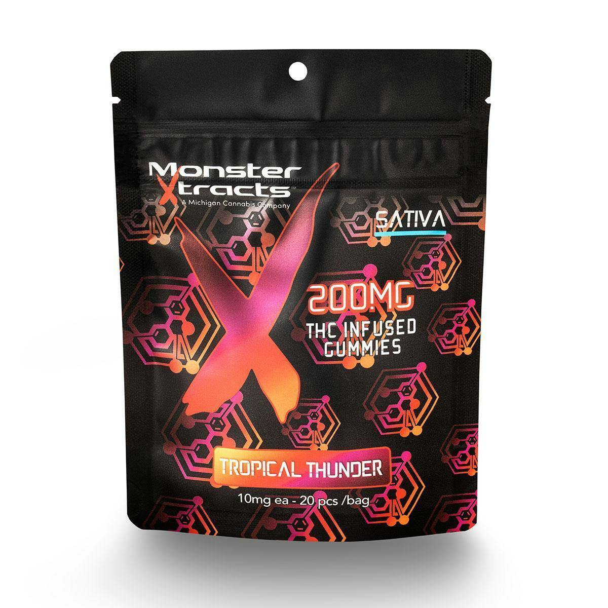 Monster Xtracts Gummies 200mg Sativa Tropical Thunder at Emerald Fire Farms and Provisioning Center