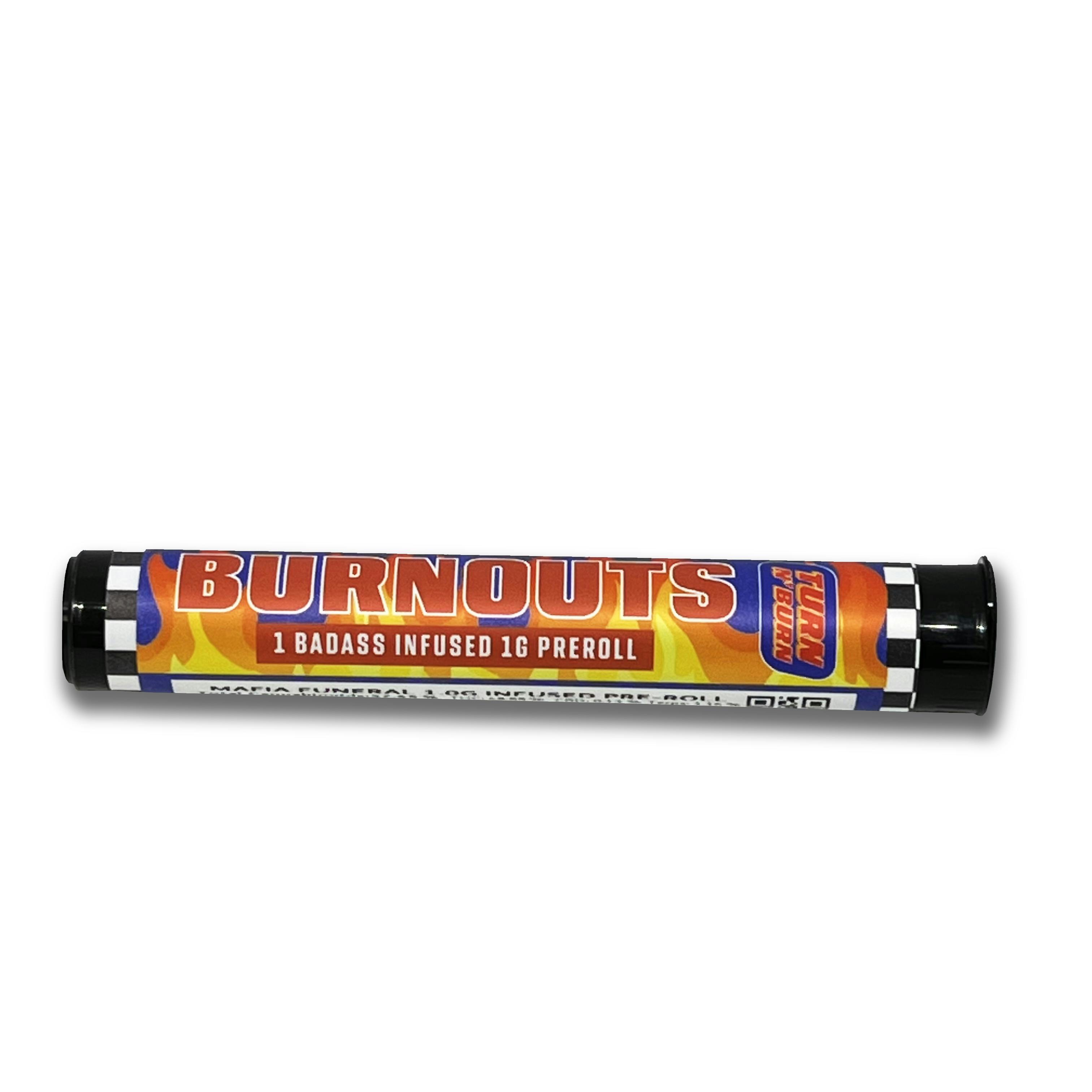 Turn N' Burn Burnouts Infused Pre-Roll 1g Blueberry Banana