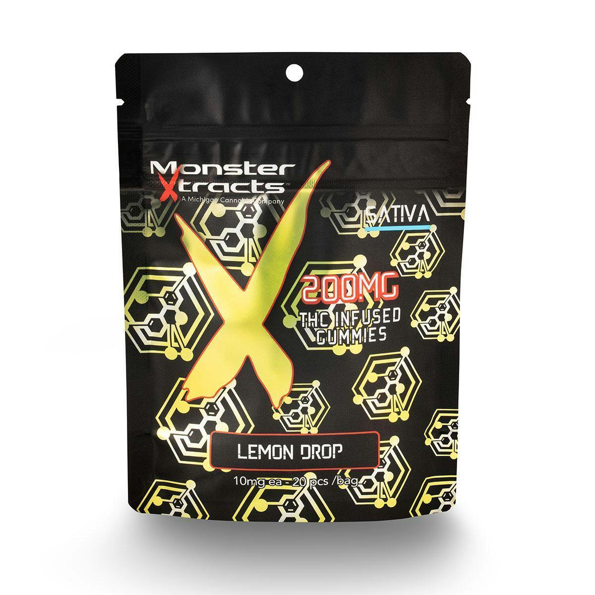 Monster Xtracts Gummies 200mg Sativa Lemon Drop at Emerald Fire Farms and Provisioning Center