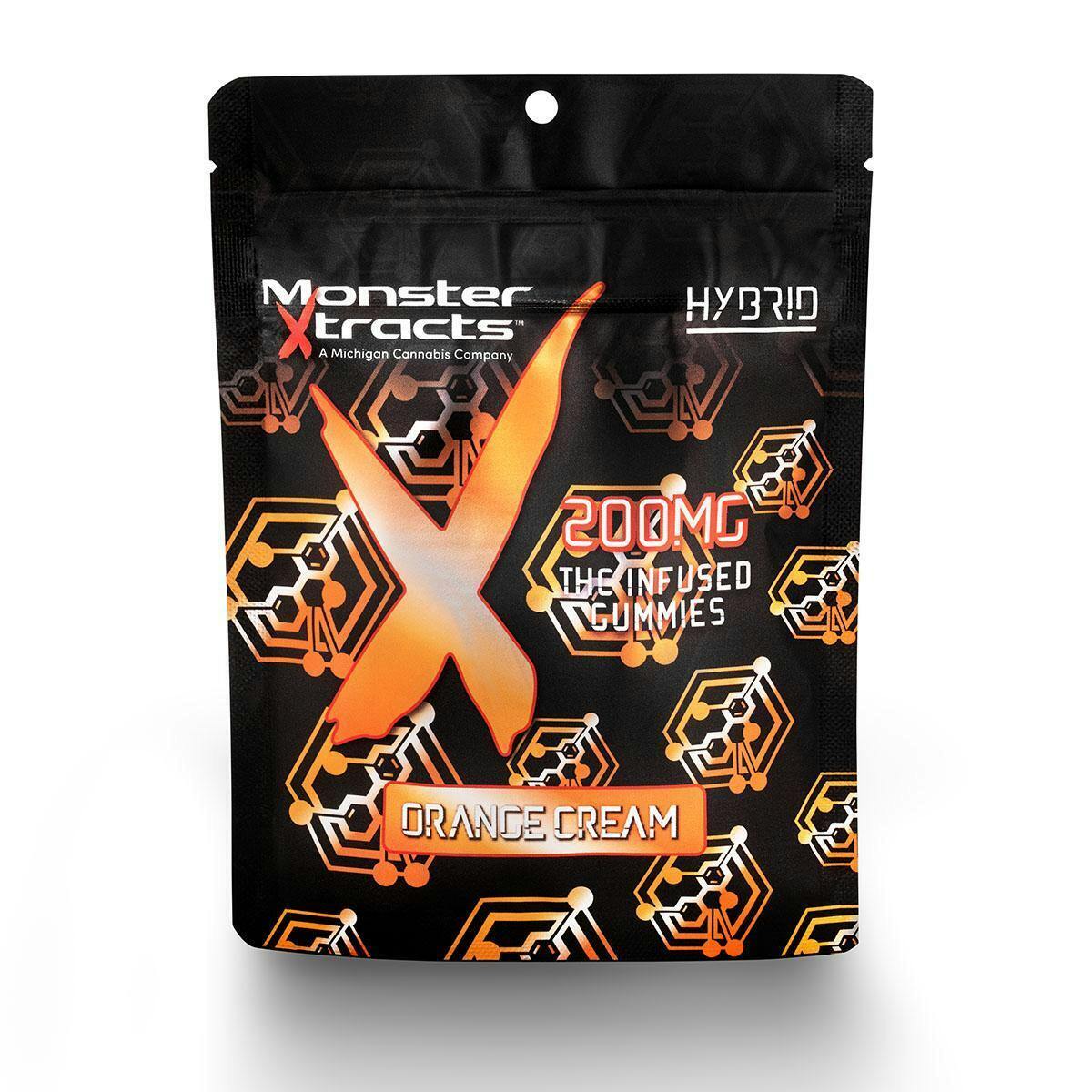 Monster Xtracts Gummies 200mg Hybrid Orange Cream at Emerald Fire Farms and Provisioning Center