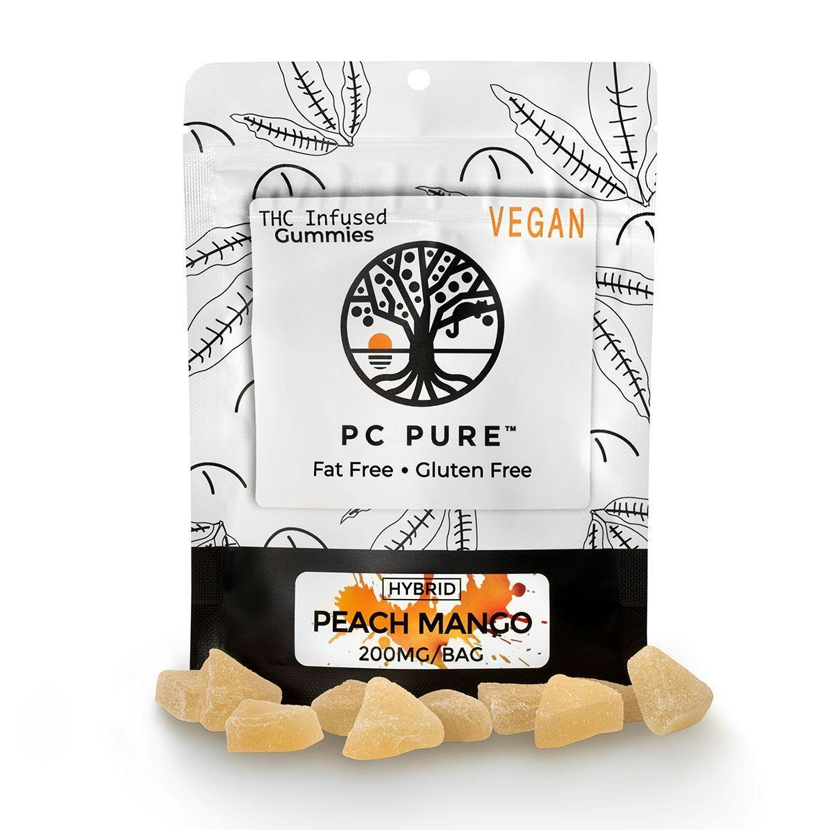 PC Pure Gummies 200mg Hybrid Peach Mango at Emerald Fire Farms and Provisioning Center