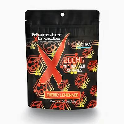 Monster Xtracts Gummies 200mg Sativa Cherry Lemonade at Emerald Fire Farms and Provisioning Center