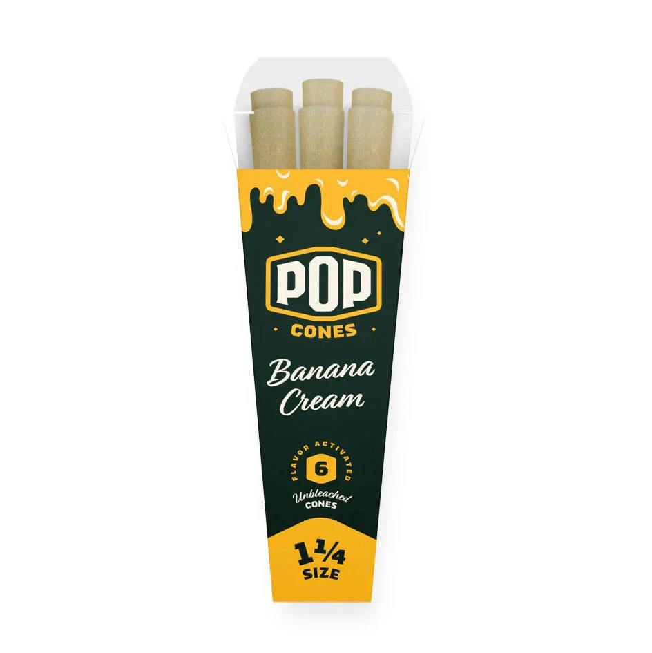 Pop Cones Unbleached 1 1/4 Cones - Banana Cream