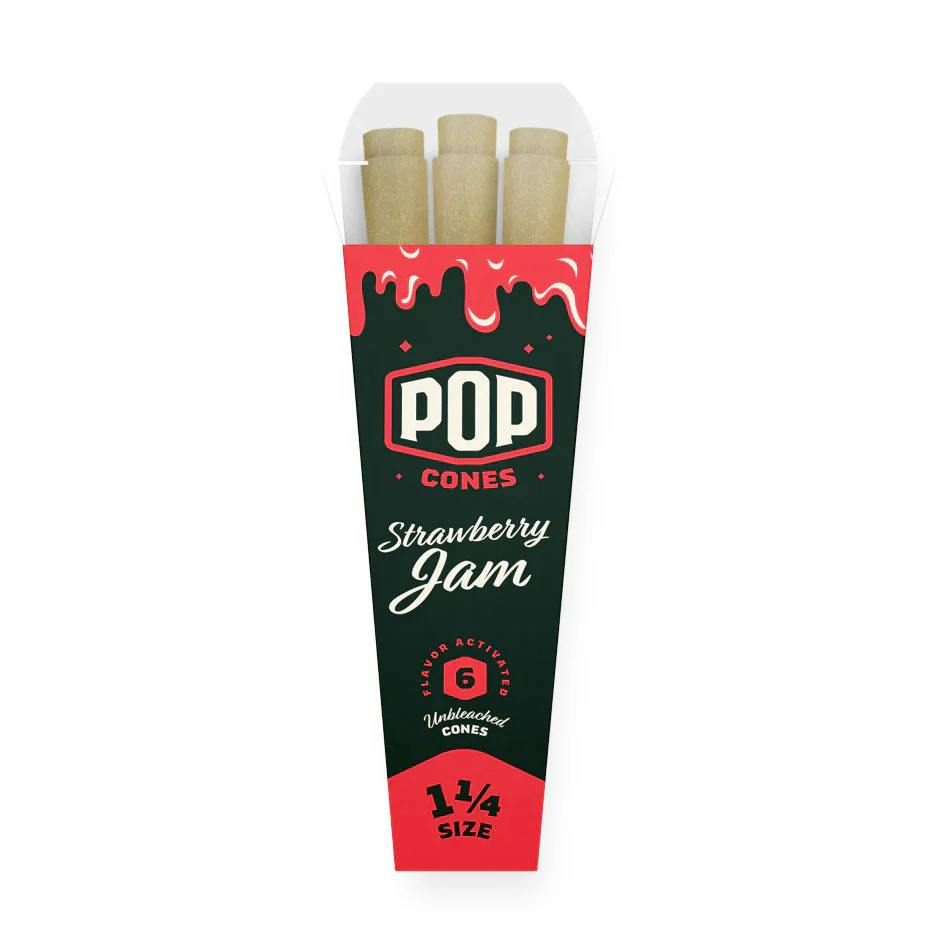 Pop Cones Unbleached 1 1/4 Cones - Strawberry Jam