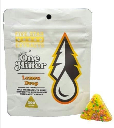 True North x Five Star One Hitter Cured Resin Infused Gummies 200mg Lemon Drop