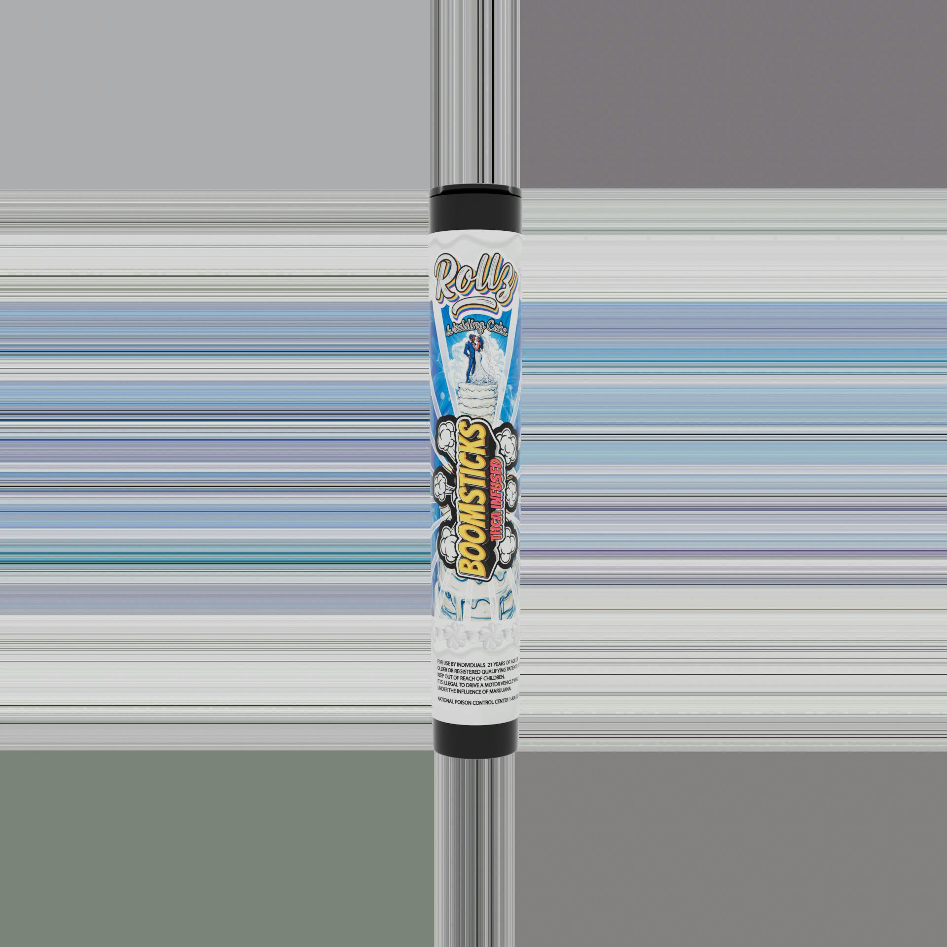 Boomsticks THCA Infused Pre-Roll 1g Wedding Cake at Emerald Fire Farms and Provisioning Center