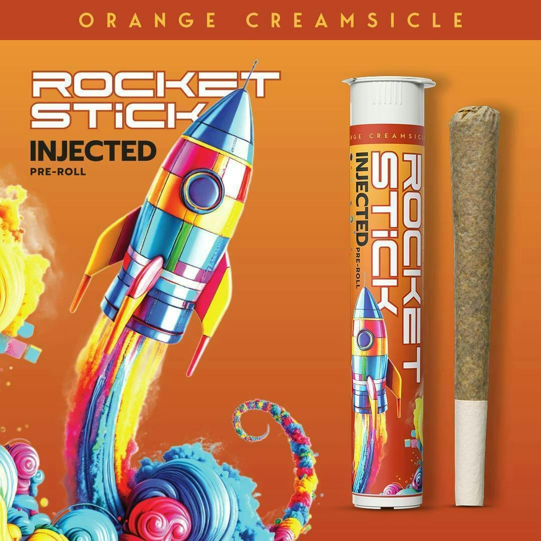 Rocket Stick Injected Pre-Roll 1.2g Orange Creamsicle at Emerald Fire Farms and Provisioning Center