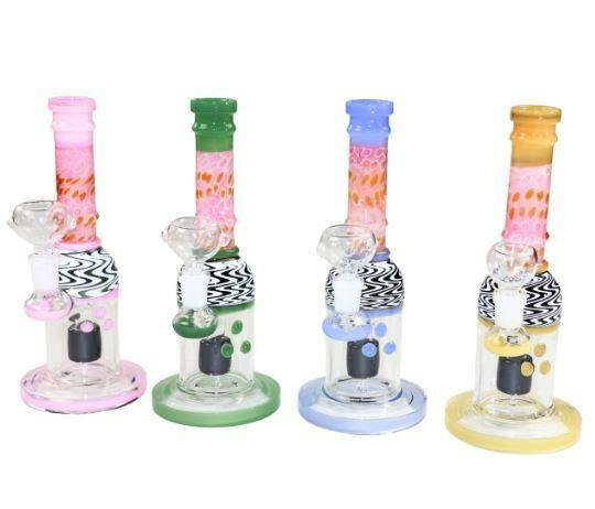 9" Molino Double Glass Mushroom Bong with Bowl