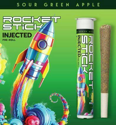 Rocket Stick Injected Pre-Roll 1.2g Sour Green Apple at Emerald Fire Farms and Provisioning Center