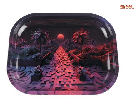 SirEEL - 5.5" x 7" Palm Sunset Rolling Tray