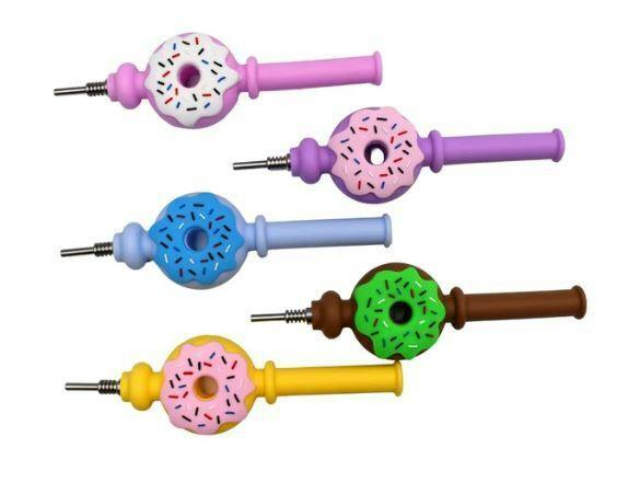 5.5" Silicone Donut Dab Straw