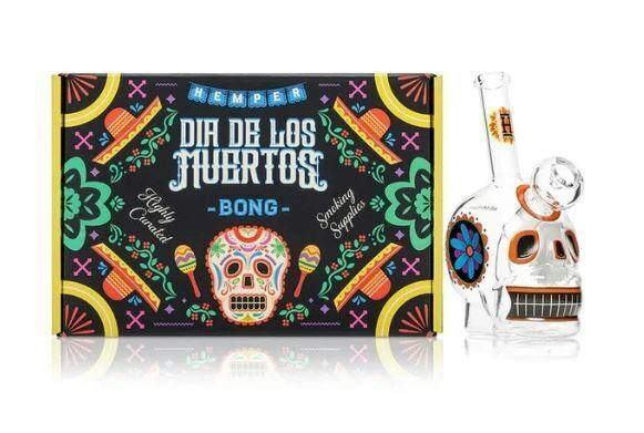 6.1" Hemper Dia De Los Muertos Skull Bong