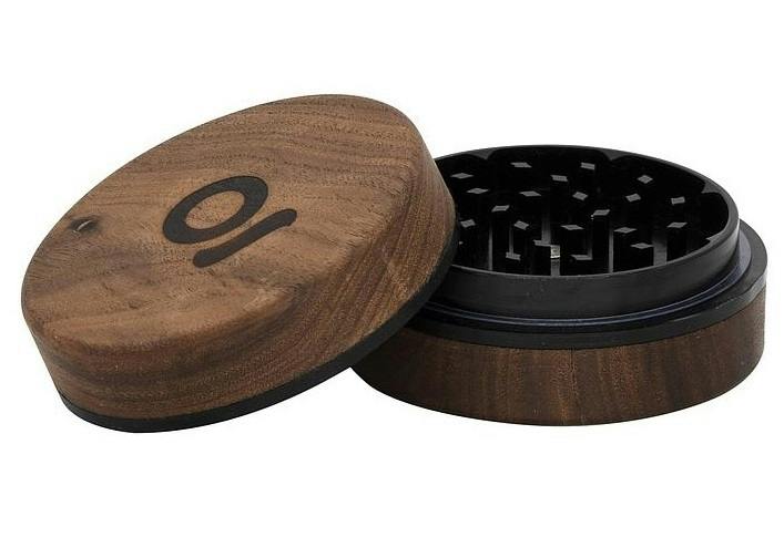 Ongrok - 2 Piece Walnut/Aluminum 3" Grinder - Black