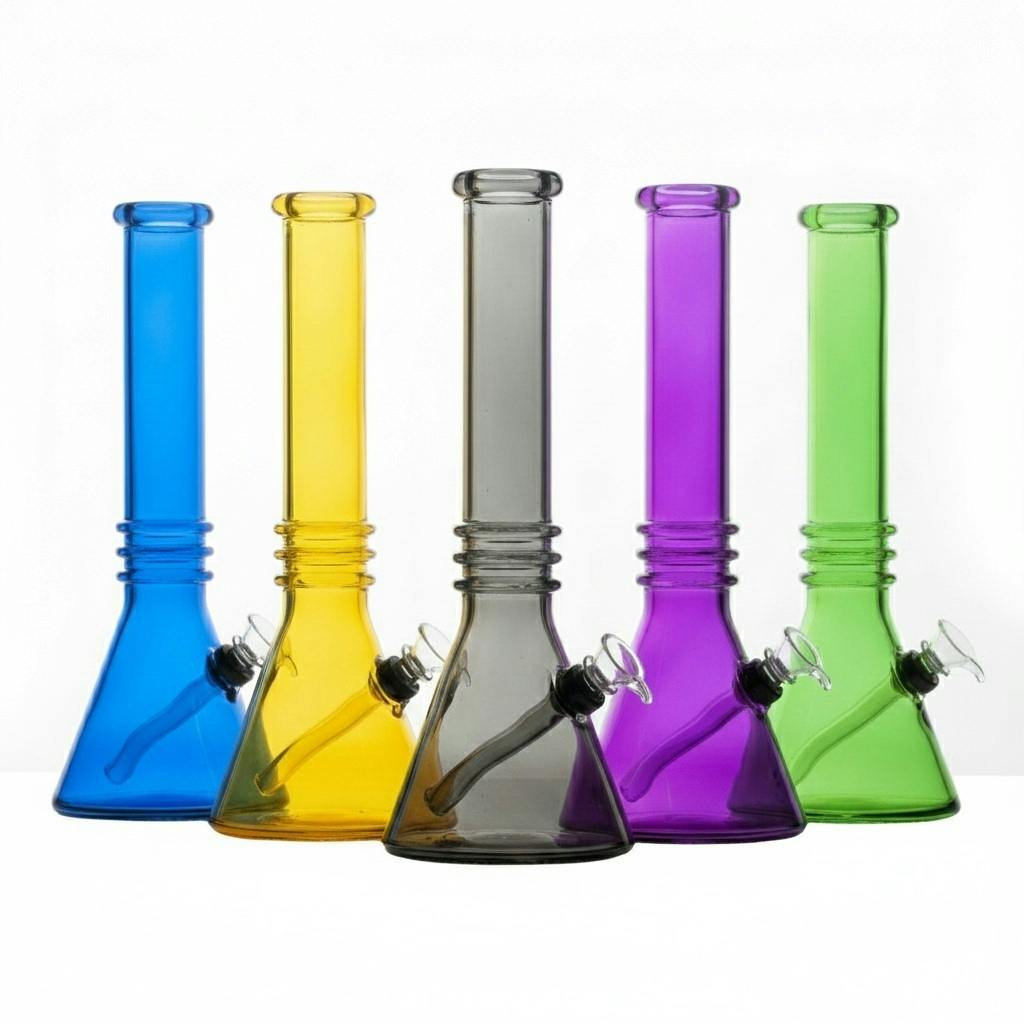 Blueberry - Triple Ring Glass Bong - 12"