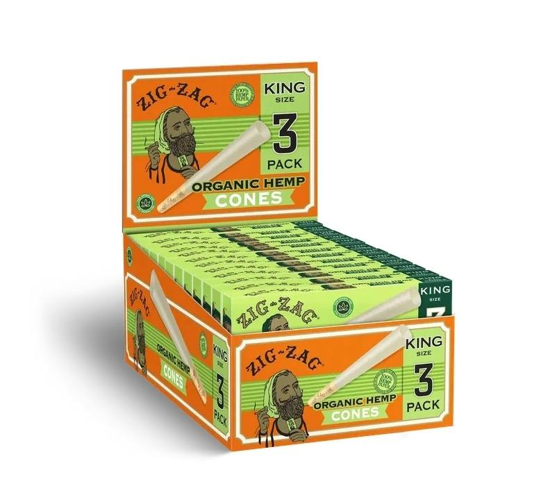 Zig-Zag - King Size Organic Hemp Cones - 3pk at Winona Dispensary | Local Cannabis Dispensary