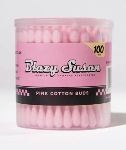 BLAZY SUSAN PINK COTTON BUD SWABS - 100 CT